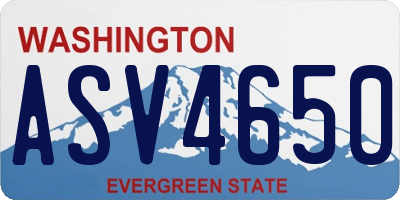 WA license plate ASV4650