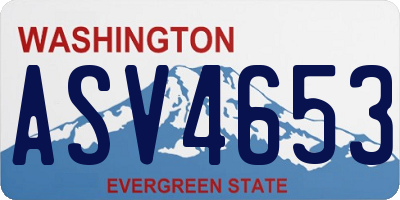 WA license plate ASV4653