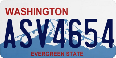 WA license plate ASV4654