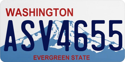 WA license plate ASV4655