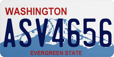 WA license plate ASV4656