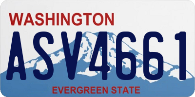 WA license plate ASV4661