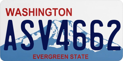 WA license plate ASV4662