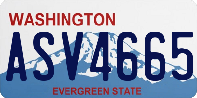 WA license plate ASV4665