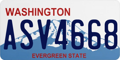 WA license plate ASV4668