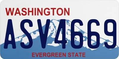 WA license plate ASV4669