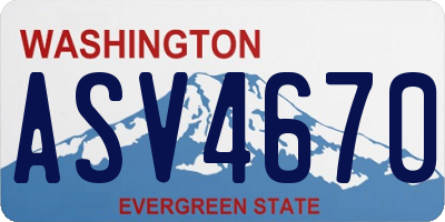 WA license plate ASV4670