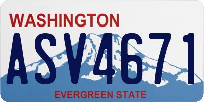 WA license plate ASV4671