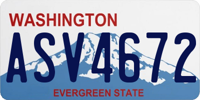 WA license plate ASV4672