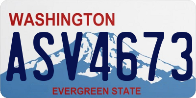 WA license plate ASV4673