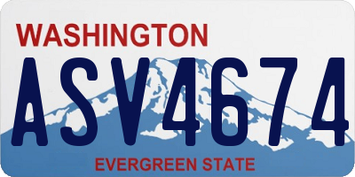 WA license plate ASV4674