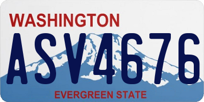 WA license plate ASV4676