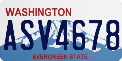 WA license plate ASV4678