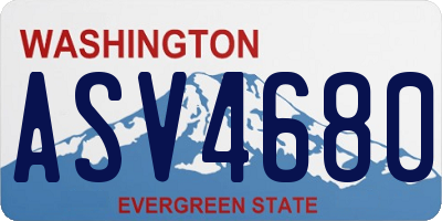WA license plate ASV4680