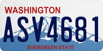 WA license plate ASV4681