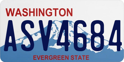 WA license plate ASV4684
