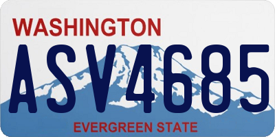 WA license plate ASV4685