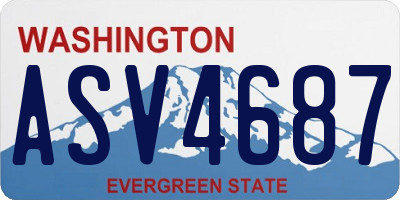 WA license plate ASV4687
