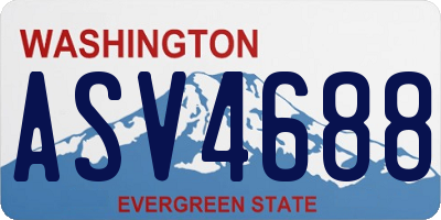 WA license plate ASV4688