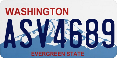 WA license plate ASV4689