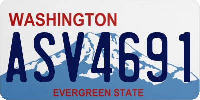 WA license plate ASV4691