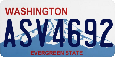 WA license plate ASV4692