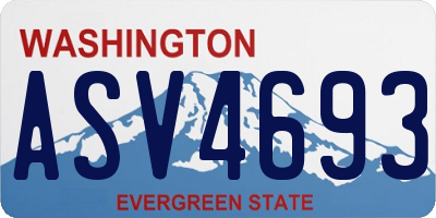 WA license plate ASV4693