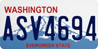 WA license plate ASV4694