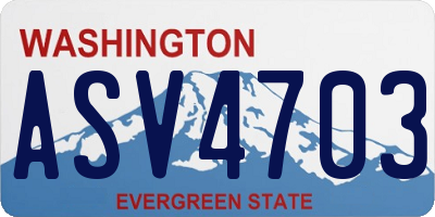 WA license plate ASV4703