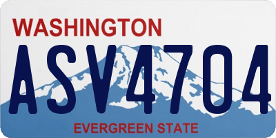 WA license plate ASV4704