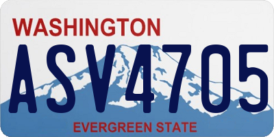 WA license plate ASV4705