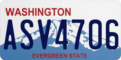 WA license plate ASV4706