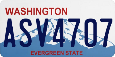WA license plate ASV4707