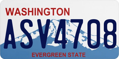 WA license plate ASV4708