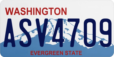 WA license plate ASV4709