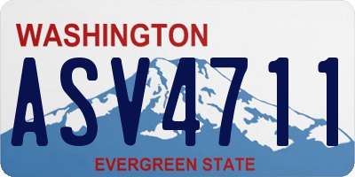 WA license plate ASV4711