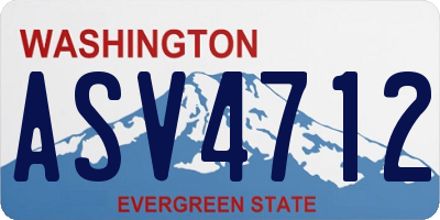 WA license plate ASV4712