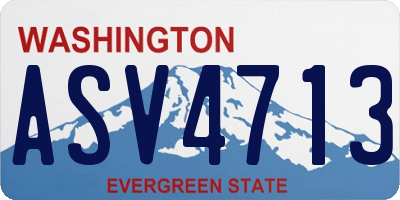 WA license plate ASV4713