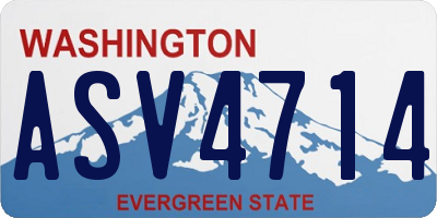 WA license plate ASV4714