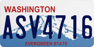 WA license plate ASV4716