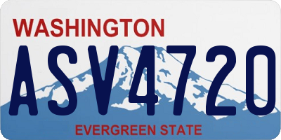 WA license plate ASV4720