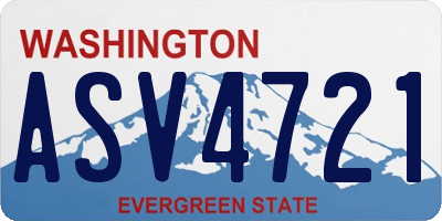 WA license plate ASV4721