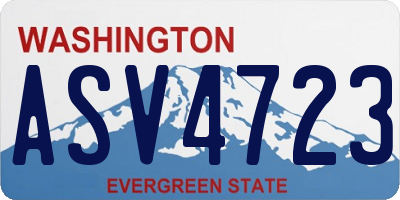 WA license plate ASV4723