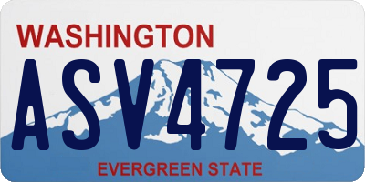 WA license plate ASV4725