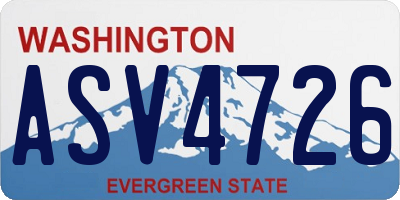 WA license plate ASV4726
