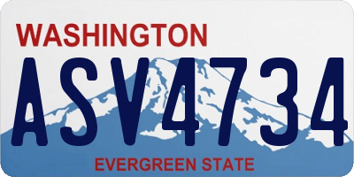 WA license plate ASV4734