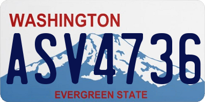 WA license plate ASV4736