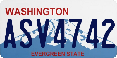WA license plate ASV4742