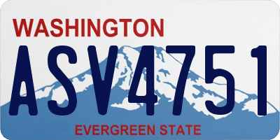 WA license plate ASV4751