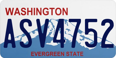 WA license plate ASV4752